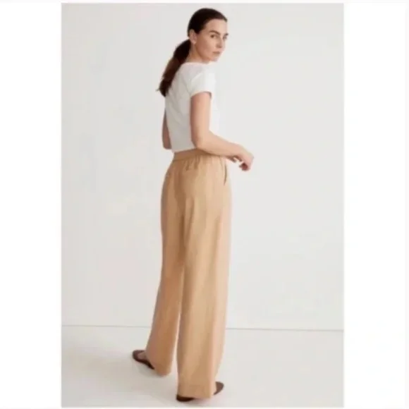 MADEWELL The Carley Wide-Leg Softdrape Pant in Desert Dune Women Size XL - Picture 3 of 7